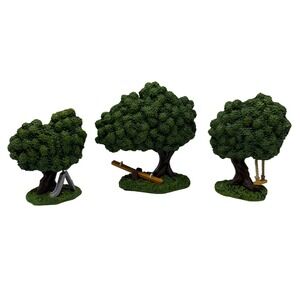 Hawthorne Village Summertime Fun Seasonal Splendor Sculpted Trees Green 3pc Set